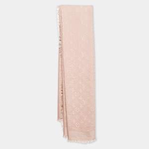 Louis Vuitton Pink Silk Classique Monogram Shawl