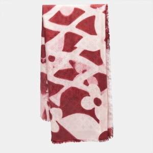 Louis Vuitton Two-Tone Rose Monogram Wool and Silk Scarf