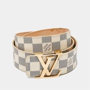 Louis Vuitton Damier Azur Canvas LV Initiales Belt 95CM
