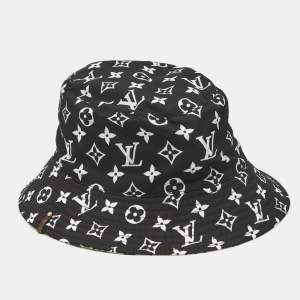 Louis Vuitton Black/White Monogram Synthetic Bucket Hat M