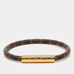 Louis Vuitton Daily Confidential Canvas Monogram Gold Tone Bracelet