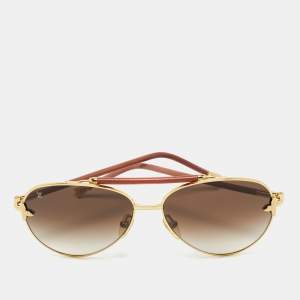 Louis Vuitton Gold Tone/Brown Gradient Z0568U Petite Viola Aviators Sunglasses