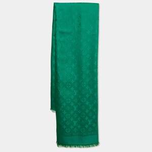 Louis Vuitton Green Silk Blend Monogram Shawl