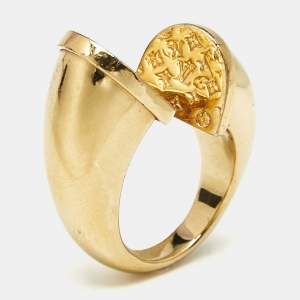 Louis Vuitton Monogram Gold Tone Ring Size 53