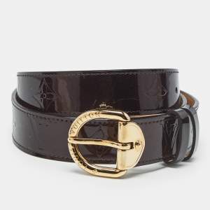 Louis Vuitton Amarante Monogram Vernis Buckle Belt 90 CM