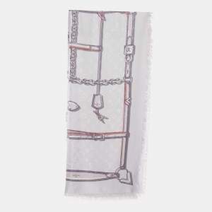 Louis Vuitton Blue Belt Print Silk Blend Monogram Scarf
