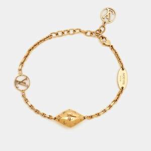 Louis Vuitton Gold Tone Malletage Supple Bracelet 