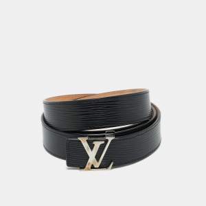 Louis Vuitton Black Epi Leather LV Initiales Belt 100CM