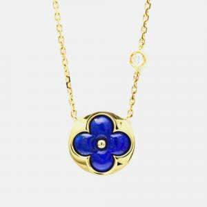 Louis Vuitton Sun Blossom BB Yellow Gold 18K DiamondLapis Lazuli  Pendant Necklace 