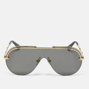 مملوكة مسبقًا Louis Vuitton Black/Gold Tone Z1230W Gone Girl Shield Sunglasses
