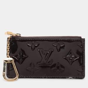 Pre Owned Louis Vuitton Amarante Monogram Vernis Key Pouch