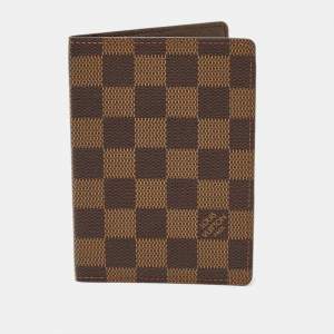 Pre Owned Louis Vuitton Damier Ebene Canvas Passport Case