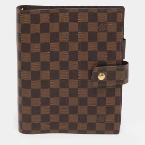 مملوكة مسبقًا Louis Vuitton Damier Ebene Large Ring Agenda Cover