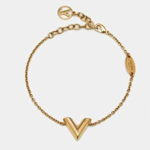 Pre Owned Louis Vuitton Essential V Gold Tone Bracelet