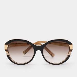 Pre Owned Louis Vuitton Gold Tone/ Brown Gradient Z0487W Petit Soupcon Cat Eye Sunglasses