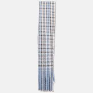 مملوكة مسبقًا Louis Vuitton Blue Monogram Madras Etoile Cotton Stole