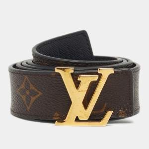 Pre Owned Louis Vuitton LV Initiales 80 CM Reversible Buckle Belt Monogram Canvas