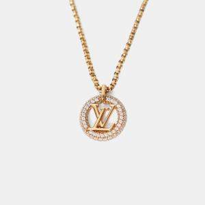 Pre Owned Louis Vuitton Gold Tone Crystal Embellished Louise by Night Necklace