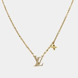 مملوكة مسبقًا Louis Vuitton LV Iconic Crystals Gold Tone Necklace