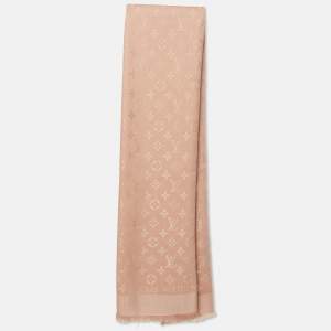 مملوكة مسبقًا Louis Vuitton Pink Monogram Silk & Wool Shawl   
