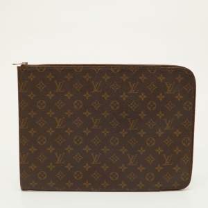 Pre Owned Louis Vuitton Pochette Voyage Monogram Canvas Document Holder
