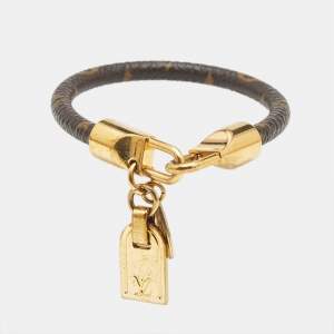 Pre Owned Louis Vuitton  Luck It Monogram Canvas Gold Tone Bracelet
