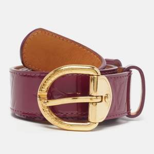 Pre Owned Louis Vuitton 80CM Buckle Belt Violette Monogram Vernis Leather