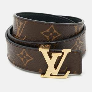 Pre Owned Louis Vuitton LV Initiales 75 CM Reversible Buckle Belt Monogram Canvas