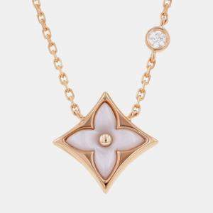 Pre Owned Louis Vuitton Star Blossom BB Pendant Q93612 18K Pink Gold