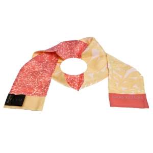 مملوكة مسبقًا Louis Vuitton Pink & Yellow Printed Silk Bandeau Scarf