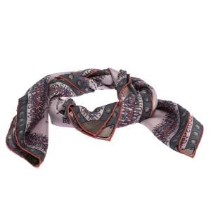 Pre Owned Louis Vuitton Pale Pink Monogram World Map Print Silk Square Scarf