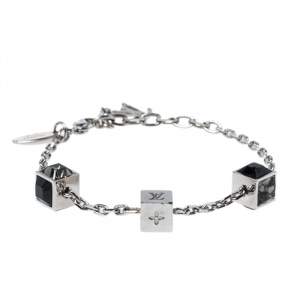 Louis Vuitton Silver Tone Gamble Crystal Bracelet