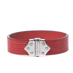 مملوكة مسبقًا Louis Vuitton Red Epi Leather Spirit Bracelet 17