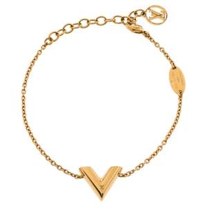 مملوكة مسبقًا Louis Vuitton Gold Tone Essential V Bracelet