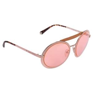 مملوكة مسبقًا Louis Vuitton Pink Tone & Leather/ Pink Z0513U Round Sunglasses