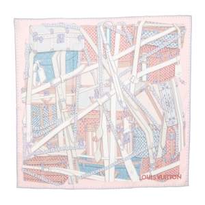 Pre Owned Louis Vuitton Pink That Is A Wrap Silk Square Scarf