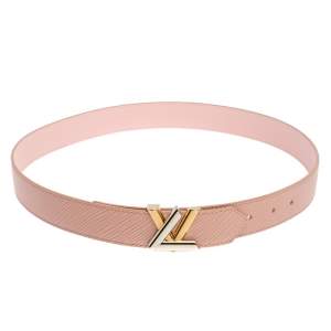 مملوكة مسبقًا Louis Vuitton Rose Ballerine Epi Leather Twist Belt 85CM