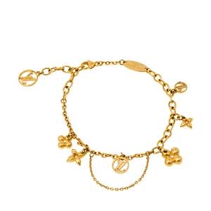 مملوكة مسبقًا Louis Vuitton Blooming Supple Gold Tone Charm Bracelet