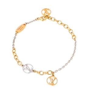 Pre Owned Louis Vuiiton Logomania Two Tone Bracelet