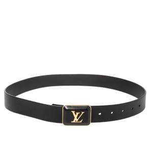 Louis Vuitton Black Leather Buckle Belt 85 CM