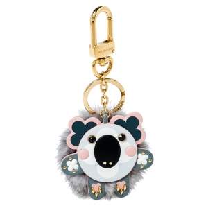 Pre Owned Louis Vuitton Gold Tone Mink Fur Koala Bag Charm/ Key Ring 