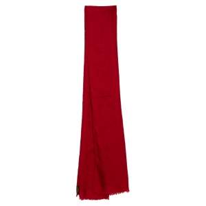 Louis Vuitton Red Monogram Cashmere & Wool Scarf 