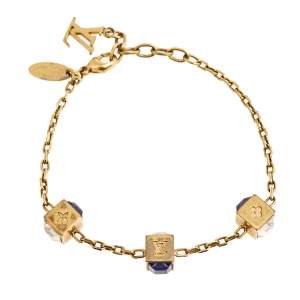Louis Vuitton Gamble Crystal Gold Tone Bracelet 