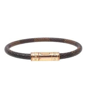 Pre Owned سوار لوي في تون كيب إيت جلد دامييه إيبين ومعدن لون ذهبي