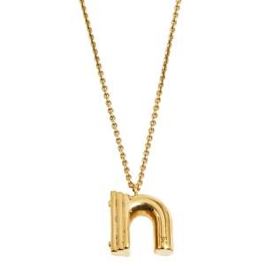 Louis Vuitton LV & Me Gold Tone Letter N Pendant Necklace