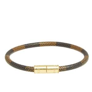 مملوكة مسبقًا Louis Vuitton Keep It Brown Damier Ebene Canvas Bracelet 