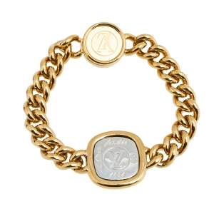 مملوكة مسبقًا سوار لوي فيتون سلسلة بالشعار ذهبي اللون