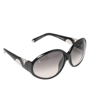 مملوكة مسبقًا Louis Vuitton Black Z0265E Crystal Embellished Gradient Oval Sunglasses