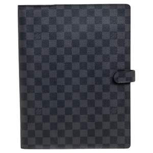 Pre Owned Louis Vuitton Damier Graphite Large Agenda Cover