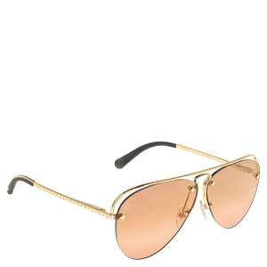 مملوكة مسبقًا Louis Vuitton Gold Tone/Orange Grease Gradient Aviators Sunglasses